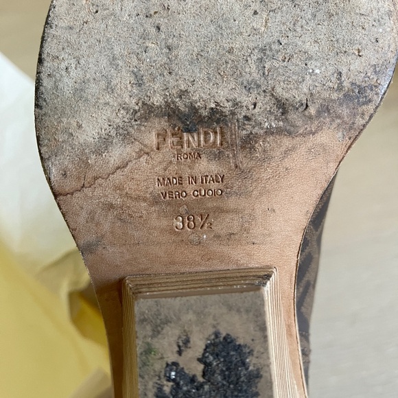 Fendi Western Boots - Heeled Logo Leather Cowboy Boots - Picture 11 of 16